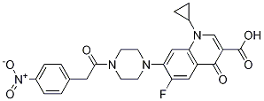 3-Quinolinecarboxylic acid, 1-cyclopropyl-6-fluoro-1,4-dihydro-7-[4-[2-(4-nitrophenyl)acetyl]-1-piperazinyl]-4-oxo- CAS#: 1054010-22-8