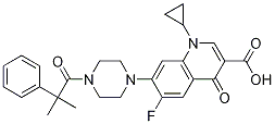 3-Quinolinecarboxylic acid, 1-cyclopropyl-6-fluoro-1,4-dihydro-7-[4-(2-Methyl-1-oxo-2-phenylpropyl)-1-piperazinyl]-4-oxo- CAS#: 1054048-00-8
