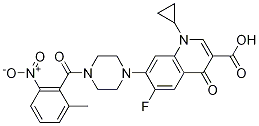 3-Quinolinecarboxylic acid, 1-cyclopropyl-6-fluoro-1,4-dihydro-7-[4-(2-Methyl-6-nitrobenzoyl)-1-piperazinyl]-4-oxo- CAS#: 1050946-39-8