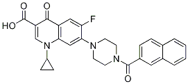 3-Quinolinecarboxylic acid, 1-cyclopropyl-6-fluoro-1,4-dihydro-7-[4-(2-naphthalenylcarbonyl)-1-piperazinyl]-4-oxo- CAS#: 1054009-34-5