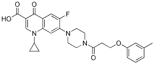 3-Quinolinecarboxylic acid, 1-cyclopropyl-6-fluoro-1,4-dihydro-7-[4-[3-(3-Methylphenoxy)-1-oxopropyl]-1-piperazinyl]-4-oxo- CAS#: 1054129-99-5