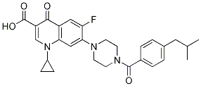 3-Quinolinecarboxylic acid, 1-cyclopropyl-6-fluoro-1,4-dihydro-7-[4-[4-(2-Methylpropyl)benzoyl]-1-piperazinyl]-4-oxo- CAS#: 1054130-93-6