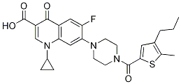 3-Quinolinecarboxylic acid, 1-cyclopropyl-6-fluoro-1,4-dihydro-7-[4-[(5-Methyl-4-propyl-2-thienyl)carbonyl]-1-piperazinyl]-4-oxo- CAS#: 1054047-92-5