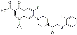 3-Quinolinecarboxylic acid, 1-cyclopropyl-6-fluoro-7-[4-[2-[(2-fluorophenyl)thio]acetyl]-1-piperazinyl]-1,4-dihydro-4-oxo- CAS#: 1054130-77-6