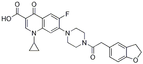 3-Quinolinecarboxylic acid, 1-cyclopropyl-7-[4-[2-(2,3-dihydro-5-benzofuranyl)acetyl]-1-piperazinyl]-6-fluoro-1,4-dihydro-4-oxo- CAS#: 1051224-11-3