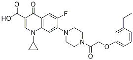3-Quinolinecarboxylic acid, 1-cyclopropyl-7-[4-[2-(3-ethylphenoxy)acetyl]-1-piperazinyl]-6-fluoro-1,4-dihydro-4-oxo- CAS#: 1053951-56-6