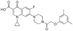 3-Quinolinecarboxylic acid, 1-cyclopropyl-7-[4-[2-(3,5-diMethylphenoxy)acetyl]-1-piperazinyl]-6-fluoro-1,4-dihydro-4-oxo- CAS#: 1054010-38-6