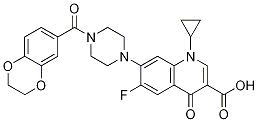 3-Quinolinecarboxylic acid, 1-cyclopropyl-7-[4-[(2,3-dihydro-1,4-benzodioxin-6-yl)carbonyl]-1-piperazinyl]-6-fluoro-1,4-dihydro-4-oxo- CAS#: 1053951-10-2