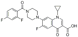 3-Quinolinecarboxylic acid, 1-cyclopropyl-7-[4-(2,4-difluorobenzoyl)-1-piperazinyl]-6-fluoro-1,4-dihydro-4-oxo- CAS#: 1053950-51-8