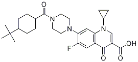 3-Quinolinecarboxylic acid, 1-cyclopropyl-7-[4-[[4-(1,1-diMethylethyl)cyclohexyl]carbonyl]-1-piperazinyl]-6-fluoro-1,4-dihydro-4-oxo- CAS#: 1054129-43-9