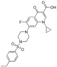 3-Quinolinecarboxylic acid, 1-cyclopropyl-7-[4-[(4-ethylphenyl)sulfonyl]-1-piperazinyl]-6-fluoro-1,4-dihydro-4-oxo- CAS#: 1053094-98-6