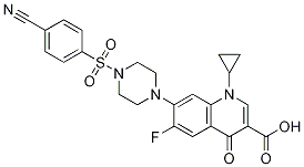 3-Quinolinecarboxylic acid, 7-[4-[(4-cyanophenyl)sulfonyl]-1-piperazinyl]-1-cyclopropyl-6-fluoro-1,4-dihydro-4-oxo- CAS#: 1057749-28-6