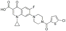 3-Quinolinecarboxylic acid, 7-[4-[(5-chloro-2-thienyl)carbonyl]-1-piperazinyl]-1-cyclopropyl-6-fluoro-1,4-dihydro-4-oxo- CAS#: 1054010-30-8