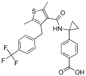 4-[1-[[[2,5-Dimethyl-4-[[4-(trifluoromethyl)phenyl]methyl]-3-thienyl]carbonyl]amino]cyclopropyl]benzoic acid CAS#: 1006036-87-8