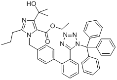 4-(1-Hydroxy-1-methylethyl)-2-propyl-1-[[2'-[(triphenylmethyl)-1H-tetrazol-5-yl][1,1'-biphenyl]-4-yl]methyl]-1H-imidazole-5-carboxylic acid ethyl ester CAS#: 189400-21-3