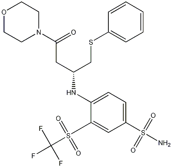 4-[[(1R)-3-(4-Morpholinyl)-3-oxo-1-[(phenylthio)methyl]propyl]amino]-3-trifluoromethylsulfonyl-benzenesulfonamide CAS#: 1027345-11-4