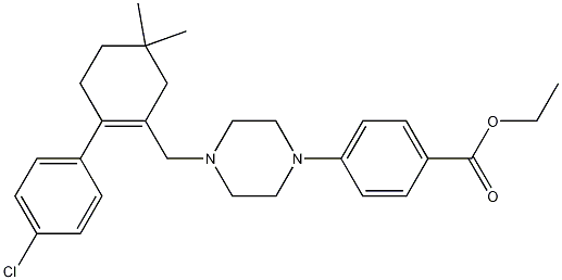 4-[4-[[2-(4-Chlorophenyl)-5,5-dimethyl-1-cyclohexen-1-yl]methyl]-1-piperazinyl]benzoic Acid Ethyl Ester CAS#: 1065604-70-7