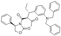 (4R)-3-[(2S,3S)-2-Acetyl-3-[3-[bis(phenylmethyl)amino]phenyl]-1-oxopentyl]-4-phenyl-2-oxazolidinone CAS#: 188559-10-6