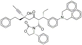 [4R-[3(2(S*),5(R*),4R]]-3-[2-[1-[3-[Bis(phenylmethyl)amino]phenyl]propyl]-5-hydroxy-1,3-dioxo-5-(2-phenylethyl)-6-octynyl]-4-phenyl-2-oxazolidinone CAS#: 188559-22-0
