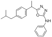 5-[1-[4-(2-methylpropyl)phenyl]ethyl]-N-phenyl-1,3,4-oxadiazol-2-amine CAS#: 184706-24-9