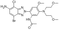 Acetamide, N-(2-(5-amino-7-bromo-4-chloro-2H-benzotriazol-2-yl)-5-(bis (2-methoxyethyl)amino)-4-methoxyphenyl)- CAS#: 194590-84-6