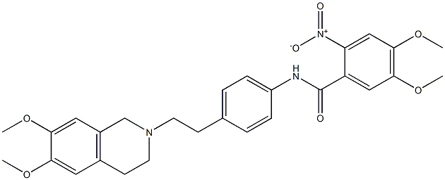 BenzaMide, N-[4-[2-(3,4-dihydro-6,7-diMethoxy-2(1H)-isoquinolinyl)ethyl]phenyl]-4,5-diMethoxy-2-nitro- CAS#: 1024592-54-8