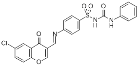 Benzenesulfonamide, 4-(((6-chloro-4-oxo-4H-1-benzopyran-3-yl)methylene )amino)-N-((phenylamino)carbonyl)- CAS#: 198649-71-7