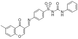 Benzenesulfonamide, 4-(((6-methyl-4-oxo-4H-1-benzopyran-3-yl)methylene )amino)-N-((phenylamino)carbonyl)- CAS#: 198649-72-8