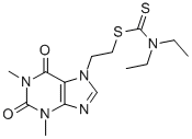 Carbamodithioic acid, diethyl-, 2-(1,2,3,6-tetrahydro-1,3-dimethyl-2,6 -dioxo-7H-purin-7-yl)ethyl ester CAS#: 180301-43-3