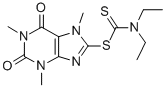 Carbamodithioic acid, diethyl-, 2,3,6,7-tetrahydro-2,6-dioxo-1,3,7-tri methyl-1H-purin-8-yl ester CAS#: 180301-42-2