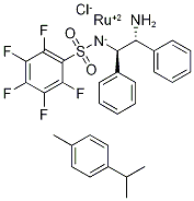 Chloro{[(1R,2R)-(-)-2-amino-1,2-diphenylethyl](pentafluorophenylsulfonyl)amido}(p-cymene)ruthenium(II), min. 90% RuCl[(R,R)-Fsdpen](p-cymene) CAS#: 1026995-71-0