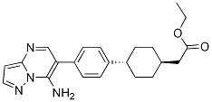 Cyclohexaneacetic acid, 4-[4-(7-aMinopyrazolo[1,5-a]pyriMidin-6-yl)phenyl]-, ethyl ester, trans- CAS#: 1031336-54-5