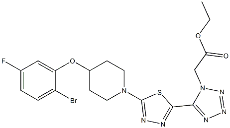 Ethyl 2-(5-(5-(4-(2-broMo-5-fluorophenoxy)piperidin-1-yl)-1,3,4-thiadiazol-2-yl)-1H-tetrazol-1-yl)acetate CAS#: 1030613-24-1