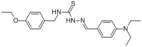 Hydrazinecarbothioamide, 2-((4-(diethylamino)phenyl)methylene)-N-((4-e thoxyphenyl)methyl)- CAS#: 186453-60-1