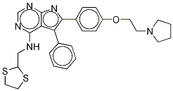 N-(1,3-Dithiolan-2-ylMethyl)-5-phenyl-6-[4-[2-(1-pyrrolidinyl)ethoxy]phenyl]-7H-pyrrolo[2,3-d]pyriMidin-4-aMine CAS#: 1026493-77-5