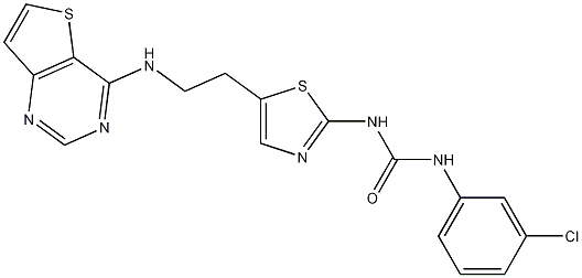 N-(3-Chlorophenyl)-N'-[5-[2-(thieno[3,2-d]pyrimidin-4-ylamino)ethyl]-2-thiazolyl]urea CAS#: 1057249-41-8