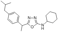 N-cyclohexyl-5-[1-[4-(2-methylpropyl)phenyl]ethyl]-1,3,4-oxadiazol-2-a mine CAS#: 184706-23-8