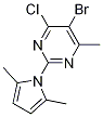 PYRIMIDINE, 5-BROMO-4-CHLORO-2-(2,5-DIMETHYL-1H-PYRROL-1-YL)-6-METHYL- CAS#: 1013099-50-7