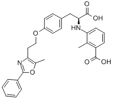 (S)-2-(1-CARBOXY-2-(4-[2-(5-METHYL-2-PHENYLOXAZOL-4-YL)ETHOXY]PHENYL)ETHYLAMINO)BENZOIC ACID METHYL ESTER CAS#: 196809-22-0