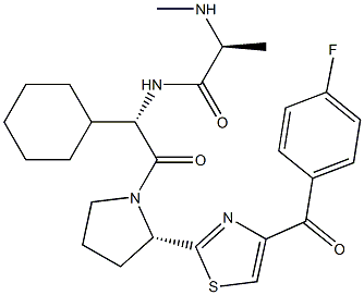 (S)-N-((S)-1-cyclohexyl-2-((S)-2-(4-(4-fluorobenzoyl)thiazol-2-yl)pyrrolidin-1-yl)-2-oxoethyl)-2-(MethylaMino)propanaMide CAS#: 1005342-47-1