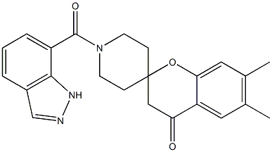 Spiro[2H-1-benzopyran-2,4'-piperidin]-4(3H)-one, 1'-(1H-indazol-7-ylcarbonyl)-6,7-diMethyl- CAS#: 1031413-43-0