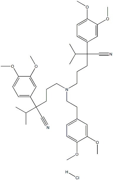 VERAPAMIL RELATED COMPOUND D (50 MG) (5,5'-[[2-(3,4)DIMETHOXYPHENYL)ETHYL]IMINO]BIS[2-(3,4-DIMETHOXYPHENYL)-2-(1-METHYLETHYL)PENTANENI-TRILE] HYDROCHLORIDE) CAS#: 190850-50-1