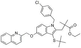 ethyl 3-(3-(tert-butylthio)-1-(4-chlorobenzyl)-5-(quinolin-2-ylMethoxy)-1H-indol-2-yl)-2,2-diMethylpropanoate CAS#: 189239-02-9