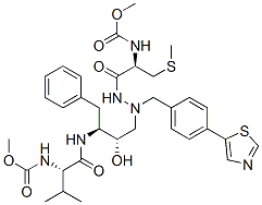 methyl N-[(1R)-1-[[[(2S,3S)-2-hydroxy-3-[[(2S)-2-(methoxycarbonylamino )-3-methyl-butanoyl]amino]-4-phenyl-butyl]-[[4-(1,3-thiazol-5-yl)pheny l]methyl]amino]carbamoyl]-2-methylsulfanyl-ethyl]carbamate CAS#: 198903-95-6