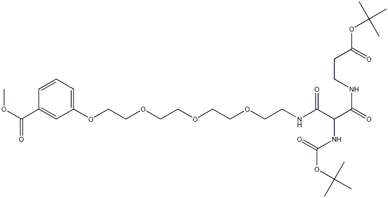 tert-Butyl 14-(N-Boc-amino)-1-[3-(methoxycarbonyl)phenoxy]-13,15-dioxo-3,6,9-trioxa- 12,16-diazanonadecan-19-oate CAS#: 1076199-61-5