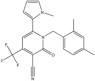1-(2,4-dimethylbenzyl)-6-(1-methyl-1H-pyrrol-2-yl)-2-oxo-4-(trifluoromethyl)-1,2-dihydropyridine-3-carbonitrile CAS#: 1263283-54-0
