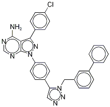 1-[3-[1-([1,1'-Biphenyl]-3-ylMethyl)-1H-1,2,3-triazol-5-yl]phenyl]-3-(4-chlorophenyl)-1H-pyrazolo[3,4-d]pyriMidin-4-aMine CAS#: 1380088-03-8