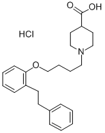 1-(4-(2-(2-Phenylethyl)phenoxy)butyl)-4-piperidinecarboxylic acid hydr ochloride CAS#: 72284-41-4