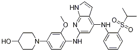 1-(4-(4-(2-(isopropylsulfonyl)phenylamino)-1H-pyrrolo[2,3-b]pyridin-6-ylamino)-3-methoxyphenyl)piperidin-4-ol CAS#: 1125593-20-5