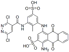 1-Amino-4-[[3-[[(3,6-dichloro-4-pyridazinyl)carbonyl]amino]-2-methyl-5-sulfophenyl]amino]-9,10-dihydro-9,10-dioxo-2-anthracenesulfonic acid CAS#: 72187-35-0